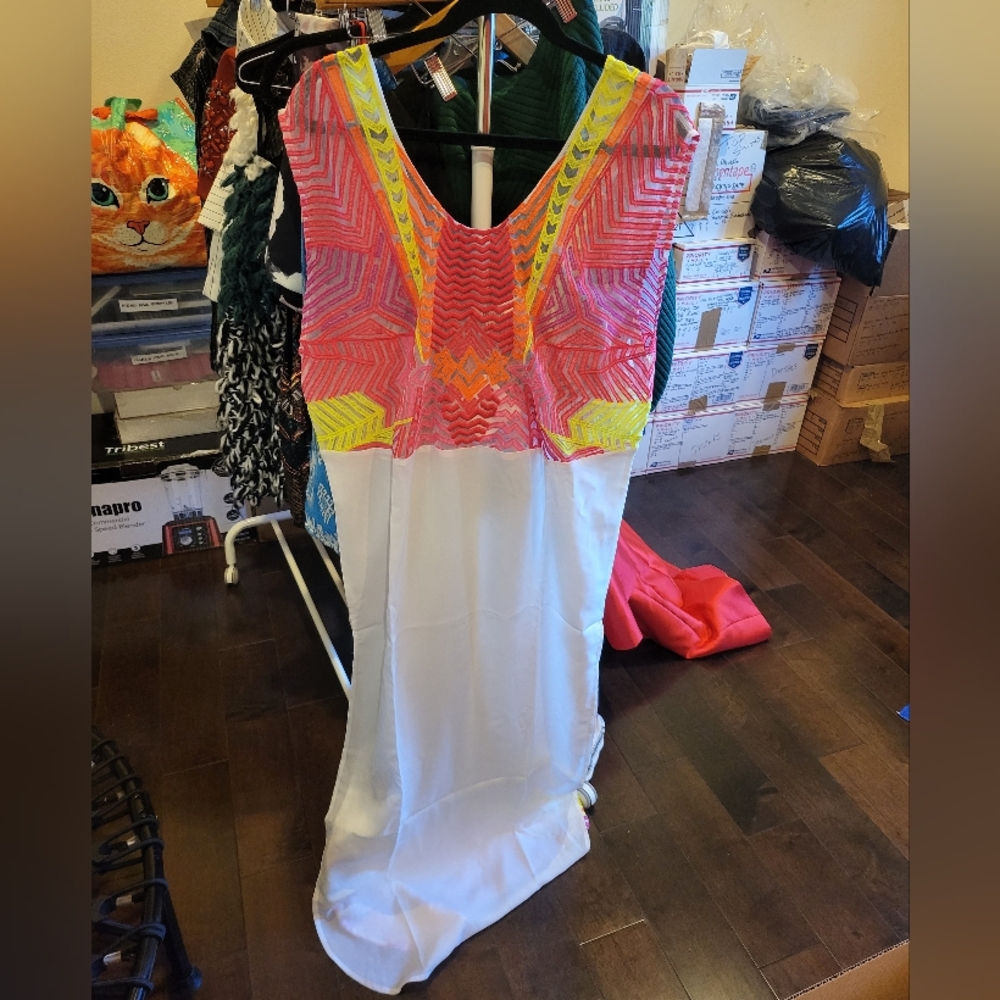 NWT Shore Road Vibrant Pink and Yellow Maxi Dress Cover-up
